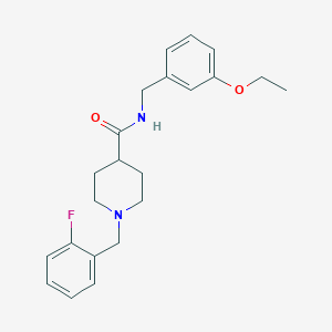 molecular formula C22H27FN2O2 B5891462 N-[(3-ethoxyphenyl)methyl]-1-[(2-fluorophenyl)methyl]piperidine-4-carboxamide 
