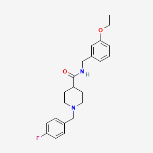 molecular formula C22H27FN2O2 B5891472 N-[(3-ethoxyphenyl)methyl]-1-[(4-fluorophenyl)methyl]piperidine-4-carboxamide 