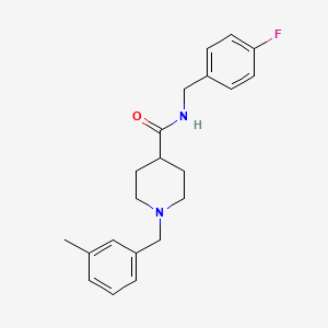 molecular formula C21H25FN2O B5891517 N-[(4-fluorophenyl)methyl]-1-[(3-methylphenyl)methyl]piperidine-4-carboxamide 
