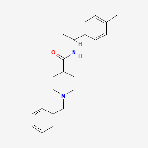 molecular formula C23H30N2O B5891597 N-[1-(4-methylphenyl)ethyl]-1-[(2-methylphenyl)methyl]piperidine-4-carboxamide 