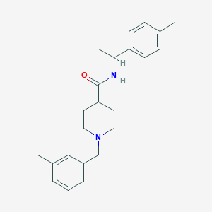 molecular formula C23H30N2O B5891603 N-[1-(4-methylphenyl)ethyl]-1-[(3-methylphenyl)methyl]piperidine-4-carboxamide 