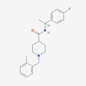 molecular formula C22H27FN2O B5891651 N-[1-(4-fluorophenyl)ethyl]-1-[(2-methylphenyl)methyl]piperidine-4-carboxamide 