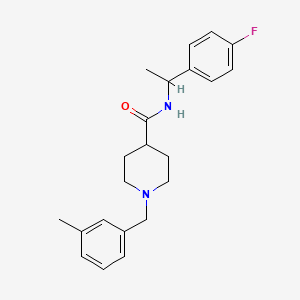 molecular formula C22H27FN2O B5891655 N-[1-(4-fluorophenyl)ethyl]-1-[(3-methylphenyl)methyl]piperidine-4-carboxamide 