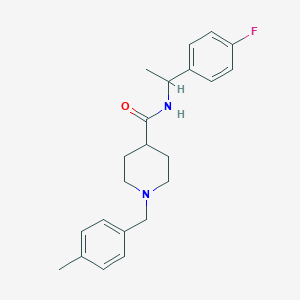 molecular formula C22H27FN2O B5891662 N-[1-(4-fluorophenyl)ethyl]-1-[(4-methylphenyl)methyl]piperidine-4-carboxamide 