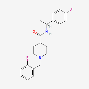molecular formula C21H24F2N2O B5891683 N-[1-(4-fluorophenyl)ethyl]-1-[(2-fluorophenyl)methyl]piperidine-4-carboxamide 