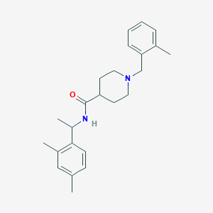 molecular formula C24H32N2O B5891701 N-[1-(2,4-dimethylphenyl)ethyl]-1-[(2-methylphenyl)methyl]piperidine-4-carboxamide 