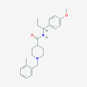 molecular formula C24H32N2O2 B5891742 N-[1-(4-methoxyphenyl)propyl]-1-[(2-methylphenyl)methyl]piperidine-4-carboxamide 