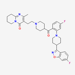 molecular formula C35H39F2N5O3 B589175 3-(2-(4-(4-氟-2-(4-(6-氟-1,2-苯并异恶唑-3-基)哌啶-1-基)苯甲酰)哌啶-1-基)乙基)-2-甲基-6,7,8,9-四氢-4H-吡啶并(1,2-a)嘧啶-4-酮 CAS No. 1329796-66-8