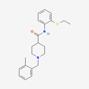 molecular formula C22H28N2OS B5891808 N-[2-(ETHYLSULFANYL)PHENYL]-1-[(2-METHYLPHENYL)METHYL]PIPERIDINE-4-CARBOXAMIDE 