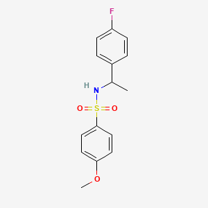 molecular formula C15H16FNO3S B5891831 N-[1-(4-fluorophenyl)ethyl]-4-methoxybenzenesulfonamide 