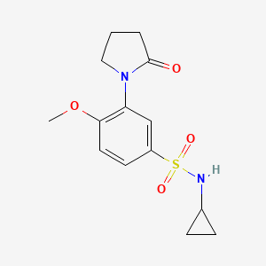 molecular formula C14H18N2O4S B5891850 N-cyclopropyl-4-methoxy-3-(2-oxo-1-pyrrolidinyl)benzenesulfonamide 