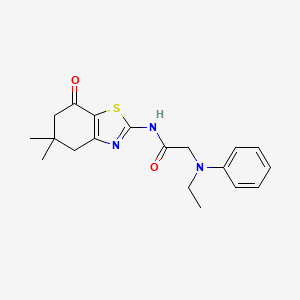 molecular formula C19H23N3O2S B5891880 N~1~-(5,5-dimethyl-7-oxo-4,5,6,7-tetrahydro-1,3-benzothiazol-2-yl)-N~2~-ethyl-N~2~-phenylglycinamide 