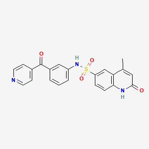 molecular formula C22H17N3O4S B5892017 N-(3-isonicotinoylphenyl)-4-methyl-2-oxo-1,2-dihydro-6-quinolinesulfonamide 