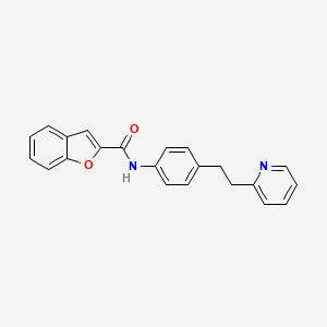 molecular formula C22H18N2O2 B5892135 N-{4-[2-(2-pyridinyl)ethyl]phenyl}-1-benzofuran-2-carboxamide 