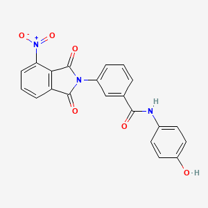 molecular formula C21H13N3O6 B5892229 N-(4-hydroxyphenyl)-3-(4-nitro-1,3-dioxoisoindol-2-yl)benzamide 