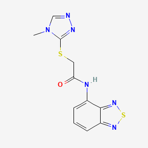 molecular formula C11H10N6OS2 B5892296 N-2,1,3-benzothiadiazol-4-yl-2-[(4-methyl-4H-1,2,4-triazol-3-yl)thio]acetamide 