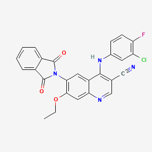 molecular formula C26H16ClFN4O3 B589230 3-Cyano-4-(3-chloro-4-fluoroanilino)-7-ethoxy-6-(phthalimidyl)quinoline CAS No. 915945-40-3