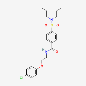 molecular formula C21H27ClN2O4S B5892404 N-[2-(4-chlorophenoxy)ethyl]-4-(dipropylsulfamoyl)benzamide 