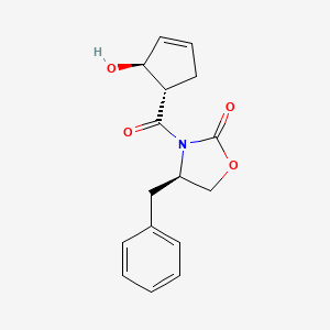 molecular formula C16H17NO4 B589246 (4R)-3-[[(1S,2S)-2-Hydroxy-3-cyclopenten-1-yl]carbonyl]-4-(phenylmethyl)-2-oxazolidinone CAS No. 324741-99-3