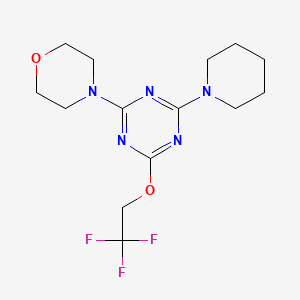 B5892580 2-(4-morpholinyl)-4-(1-piperidinyl)-6-(2,2,2-trifluoroethoxy)-1,3,5-triazine CAS No. 364628-39-7