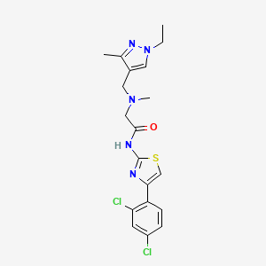 molecular formula C19H21Cl2N5OS B5892714 N-[4-(2,4-dichlorophenyl)-1,3-thiazol-2-yl]-N~2~-[(1-ethyl-3-methyl-1H-pyrazol-4-yl)methyl]-N~2~-methylglycinamide 