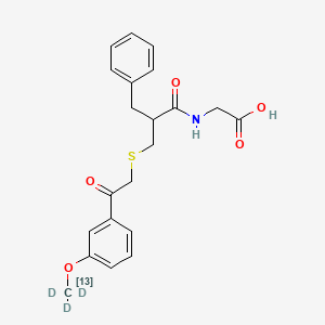 molecular formula C21H23NO5S B589284 2-[[2-benzyl-3-[2-oxo-2-[3-(trideuterio(113C)methoxy)phenyl]ethyl]sulfanylpropanoyl]amino]acetic acid CAS No. 1329837-24-2