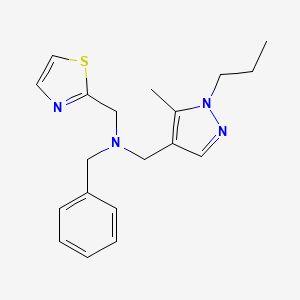 molecular formula C19H24N4S B5893245 N-benzyl-1-(5-methyl-1-propyl-1H-pyrazol-4-yl)-N-(1,3-thiazol-2-ylmethyl)methanamine 