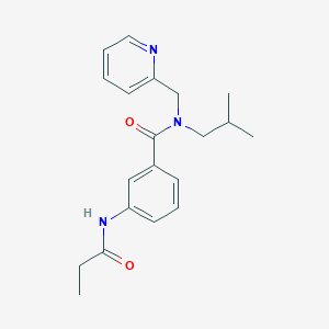 molecular formula C20H25N3O2 B5893265 N-isobutyl-3-(propionylamino)-N-(pyridin-2-ylmethyl)benzamide 