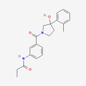 molecular formula C21H24N2O3 B5893273 N-(3-{[3-hydroxy-3-(2-methylphenyl)pyrrolidin-1-yl]carbonyl}phenyl)propanamide 