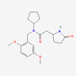 molecular formula C20H28N2O4 B5893306 N-cyclopentyl-N-(2,5-dimethoxybenzyl)-2-(5-oxopyrrolidin-2-yl)acetamide 