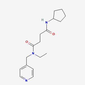 molecular formula C17H25N3O2 B5893320 N'-cyclopentyl-N-ethyl-N-(pyridin-4-ylmethyl)succinamide 