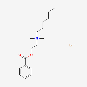 molecular formula C17H28NO2+ B589335 1-Hexanaminium, N-(2-(benzoyloxy)ethyl)-N,N-dimethyl-, bromide CAS No. 153735-23-0