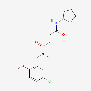 molecular formula C18H25ClN2O3 B5893404 N-(5-chloro-2-methoxybenzyl)-N'-cyclopentyl-N-methylsuccinamide 