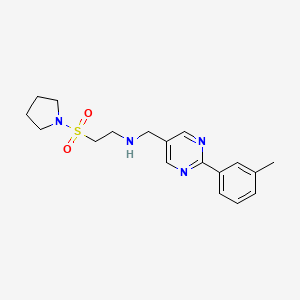 molecular formula C18H24N4O2S B5893418 N-{[2-(3-methylphenyl)pyrimidin-5-yl]methyl}-2-(pyrrolidin-1-ylsulfonyl)ethanamine 