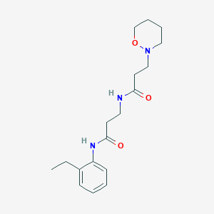 molecular formula C18H27N3O3 B5893425 N-{3-[(2-ethylphenyl)amino]-3-oxopropyl}-3-(1,2-oxazinan-2-yl)propanamide 