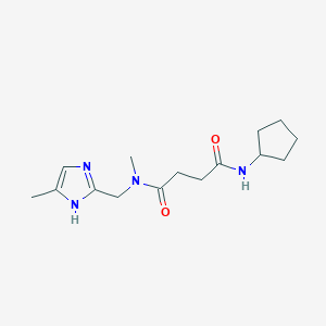 molecular formula C15H24N4O2 B5893448 N'-cyclopentyl-N-methyl-N-[(4-methyl-1H-imidazol-2-yl)methyl]succinamide 