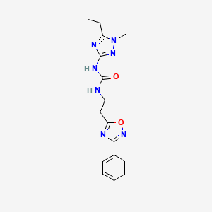 molecular formula C17H21N7O2 B5893456 N-(5-ethyl-1-methyl-1H-1,2,4-triazol-3-yl)-N'-{2-[3-(4-methylphenyl)-1,2,4-oxadiazol-5-yl]ethyl}urea 