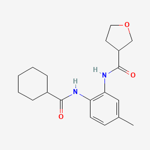 molecular formula C19H26N2O3 B5893476 N-{2-[(cyclohexylcarbonyl)amino]-5-methylphenyl}tetrahydrofuran-3-carboxamide 