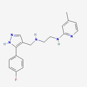 molecular formula C18H20FN5 B5893493 N-[[5-(4-fluorophenyl)-1H-pyrazol-4-yl]methyl]-N'-(4-methylpyridin-2-yl)ethane-1,2-diamine 