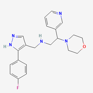 molecular formula C21H24FN5O B5893508 N-[[5-(4-fluorophenyl)-1H-pyrazol-4-yl]methyl]-2-morpholin-4-yl-2-pyridin-3-ylethanamine 