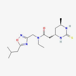 molecular formula C16H27N5O2S B5893568 N-ethyl-N-[(5-isobutyl-1,2,4-oxadiazol-3-yl)methyl]-2-[(4S*,6R*)-6-methyl-2-thioxohexahydropyrimidin-4-yl]acetamide 