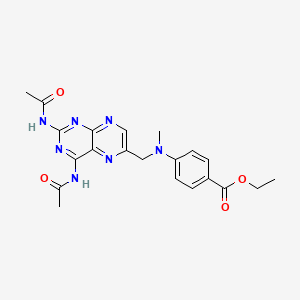 molecular formula C21H23N7O4 B589357 N,N'-Diacetyl DAMPA Ethyl Ester CAS No. 1330265-87-6