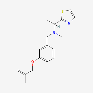 molecular formula C17H22N2OS B5893576 N-methyl-N-{3-[(2-methylprop-2-en-1-yl)oxy]benzyl}-1-(1,3-thiazol-2-yl)ethanamine 