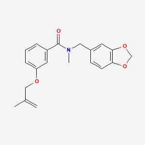molecular formula C20H21NO4 B5893582 N-(1,3-benzodioxol-5-ylmethyl)-N-methyl-3-[(2-methylprop-2-en-1-yl)oxy]benzamide 