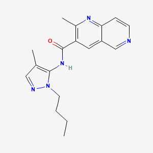 molecular formula C18H21N5O B5893617 N-(1-butyl-4-methyl-1H-pyrazol-5-yl)-2-methyl-1,6-naphthyridine-3-carboxamide 
