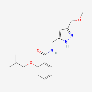molecular formula C17H21N3O3 B5893644 N-[[3-(methoxymethyl)-1H-pyrazol-5-yl]methyl]-2-(2-methylprop-2-enoxy)benzamide 