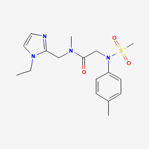 molecular formula C17H24N4O3S B5893649 N-[(1-ethyl-1H-imidazol-2-yl)methyl]-N-methyl-2-[(4-methylphenyl)(methylsulfonyl)amino]acetamide 