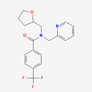 molecular formula C19H19F3N2O2 B5893687 N-(pyridin-2-ylmethyl)-N-(tetrahydrofuran-2-ylmethyl)-4-(trifluoromethyl)benzamide 