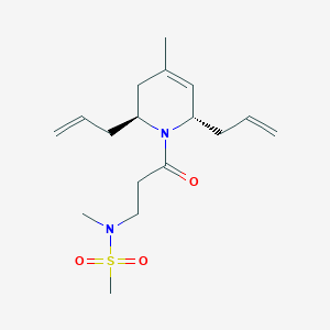 molecular formula C17H28N2O3S B5893702 N-{3-[(2S*,6S*)-2,6-diallyl-4-methyl-3,6-dihydropyridin-1(2H)-yl]-3-oxopropyl}-N-methylmethanesulfonamide 
