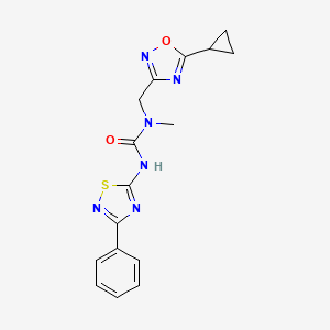 molecular formula C16H16N6O2S B5893738 N-[(5-cyclopropyl-1,2,4-oxadiazol-3-yl)methyl]-N-methyl-N'-(3-phenyl-1,2,4-thiadiazol-5-yl)urea 